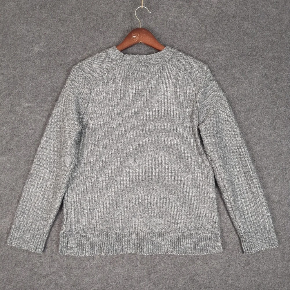 Banana‎ Republic Mens Small Gray Marl Chunky Knit Crewneck Raglan Sweater
